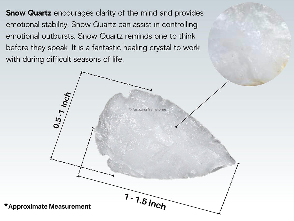 Amazing Gemstone snow quartz arrowhead close-up showing frosted facets