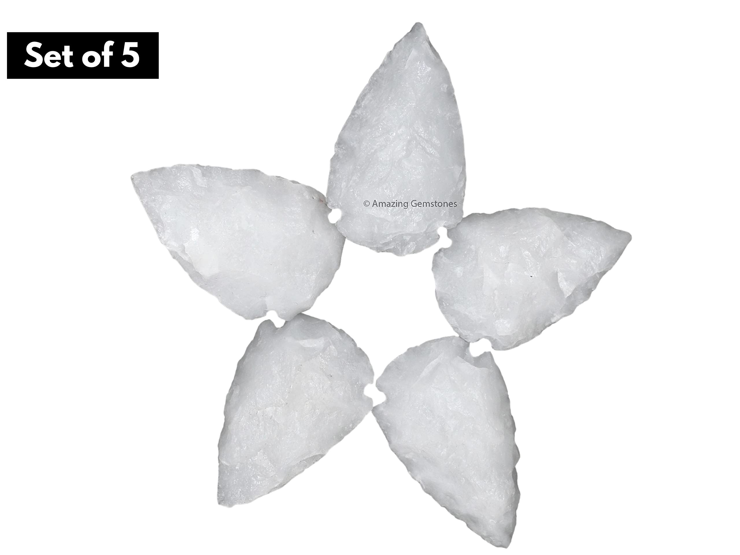 Amazing Gemstone snow quartz arrowhead in velvet pouch for crafts