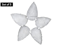 Amazing Gemstone snow quartz arrowhead in velvet pouch for crafts