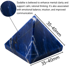 Amazing Gemstone sodalite pyramid in a meditation space ready for energy work
