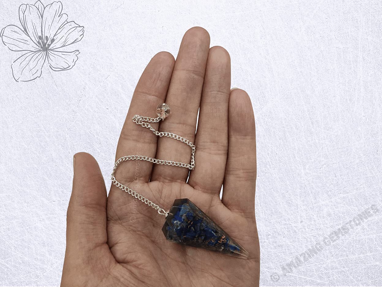 Amazing Gemstone orgone pendulum supports intuitive guidance and object locating.