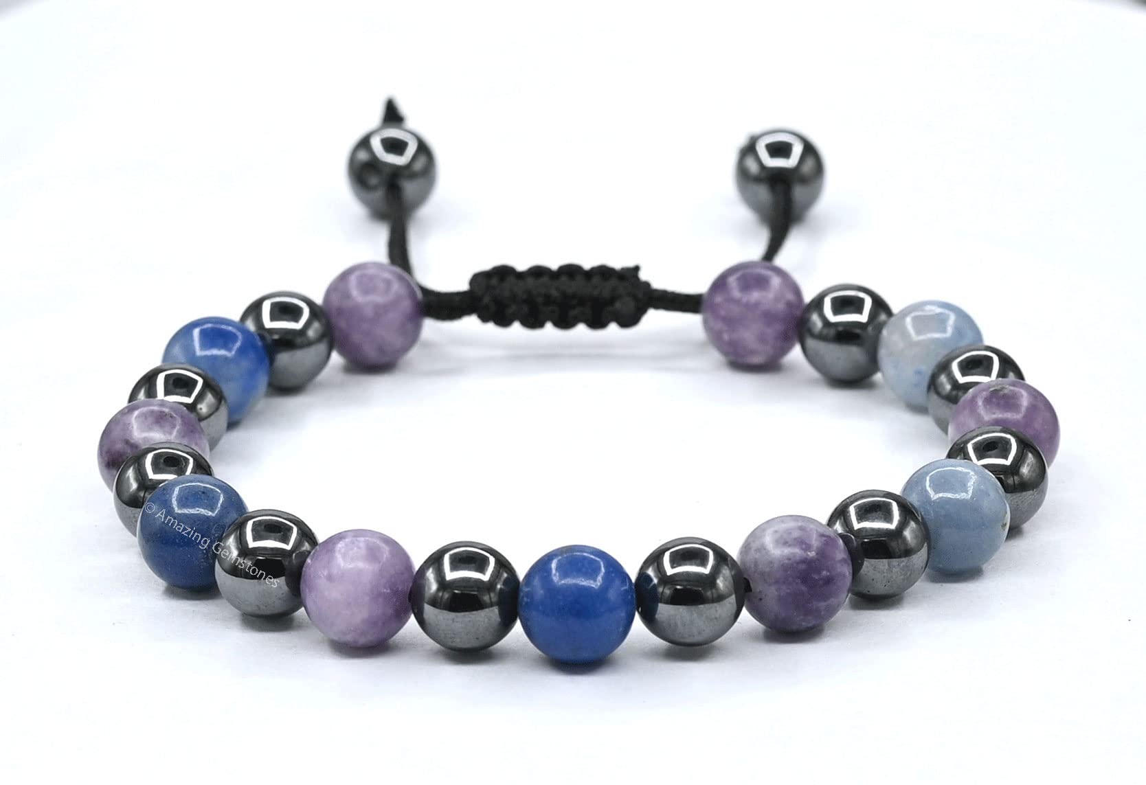 Amazing Gemstone Stop Drinking Bracelet Hematite detail aids steady focus