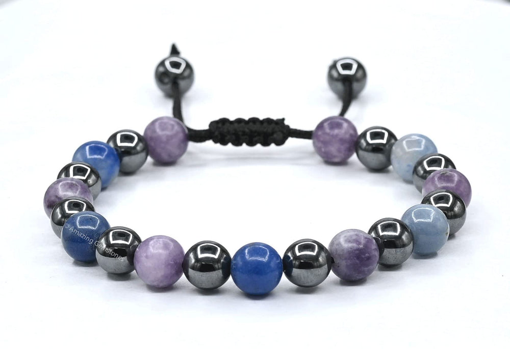 Amazing Gemstone Stop Drinking Bracelet Hematite detail aids steady focus