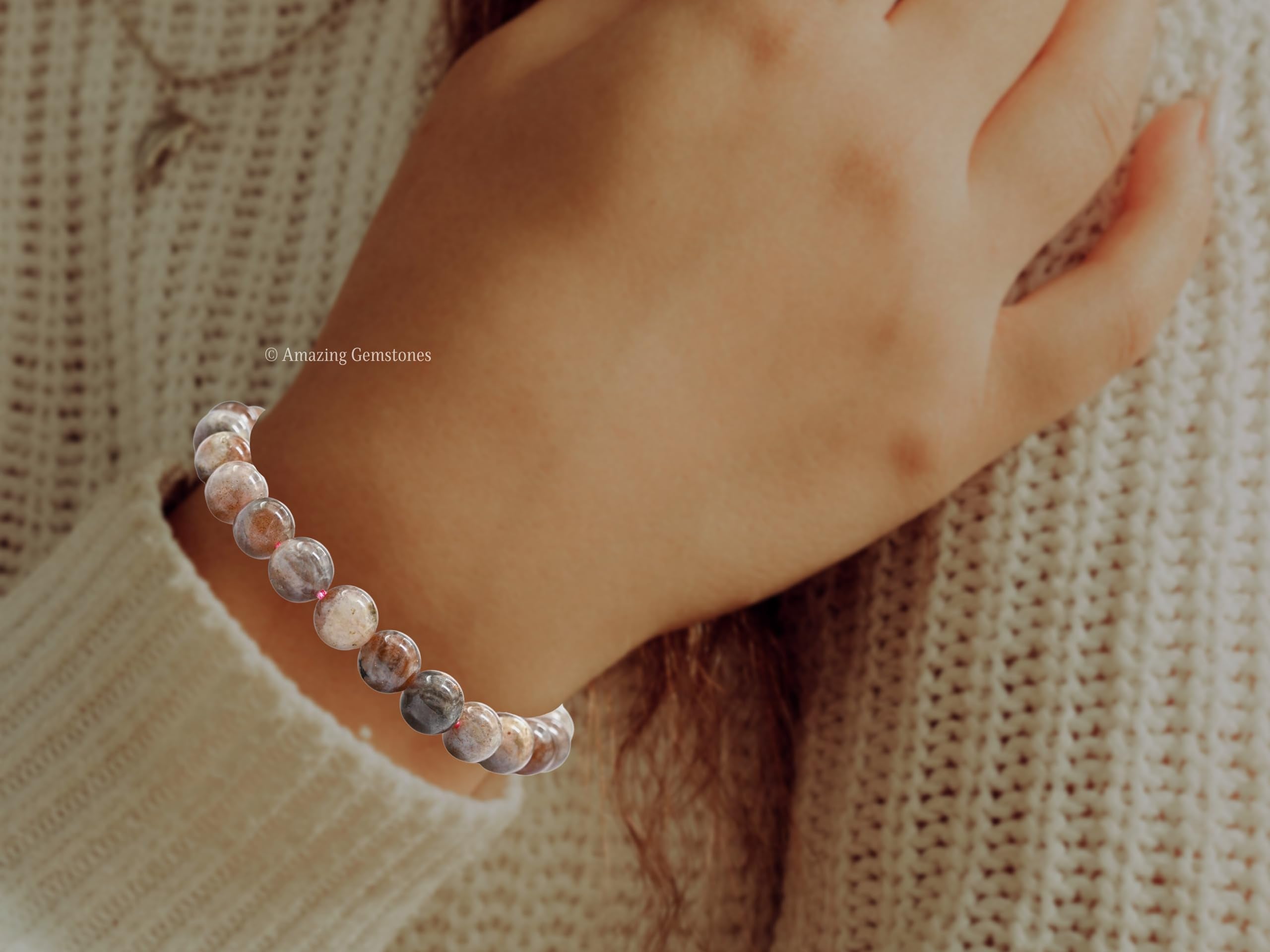 Amazing Gemstone Sunstone Bracelet packaging with a zip bag for safe gifting.