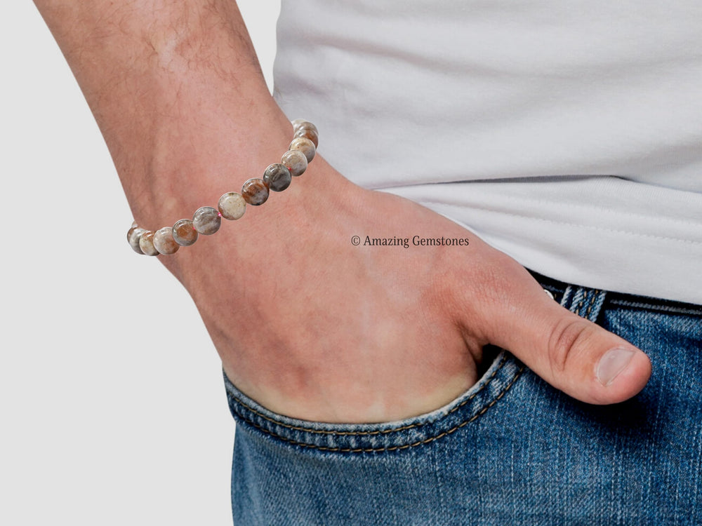 Amazing Gemstone Sunstone Bracelet unisex design ideal for both women and men.