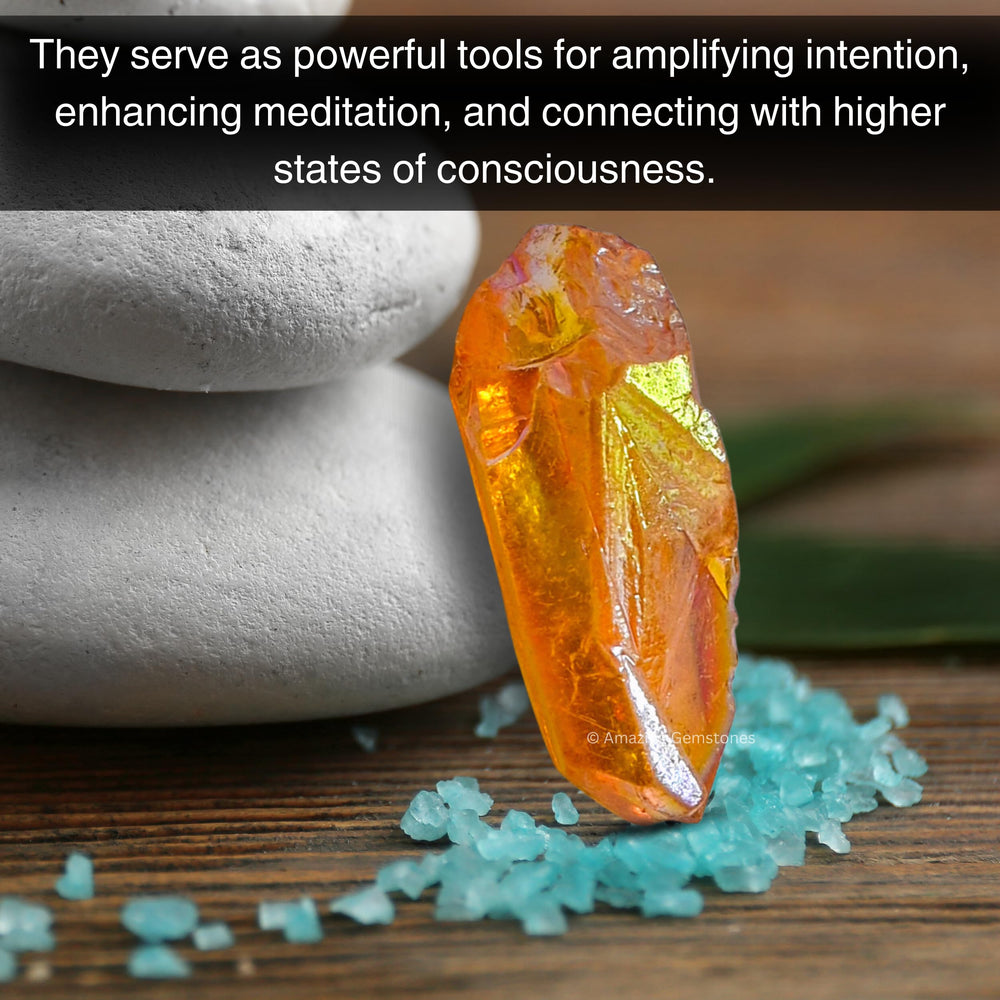 Amazing Gemstone Tangerine Aura Quartz closeup sparkle for inspiration.