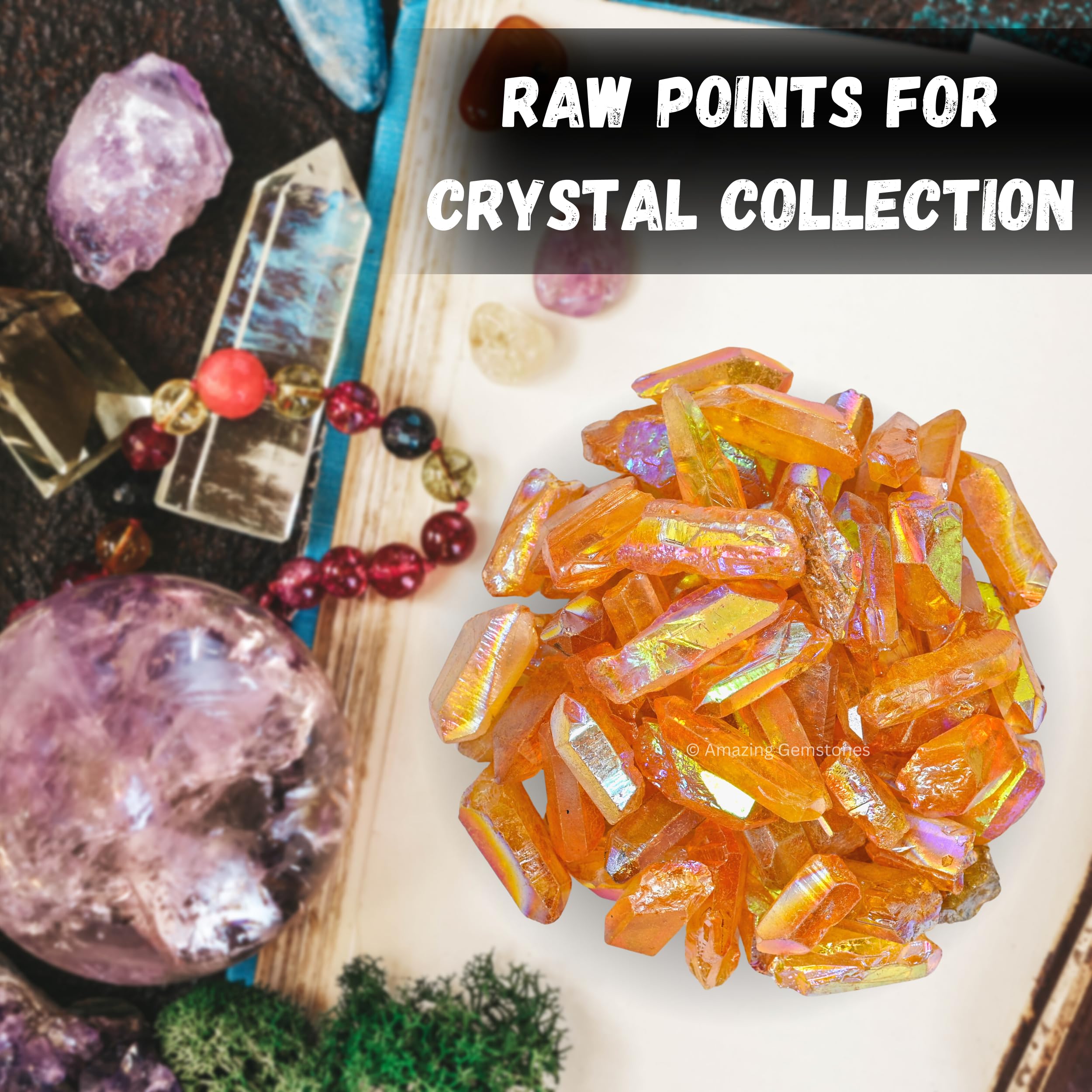 Amazing Gemstone Tangerine Aura Quartz DIY project piece for crafts.