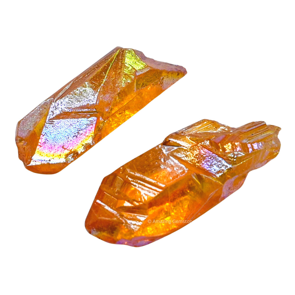 Amazing Gemstone Tangerine Aura Quartz natural rock formation for display.