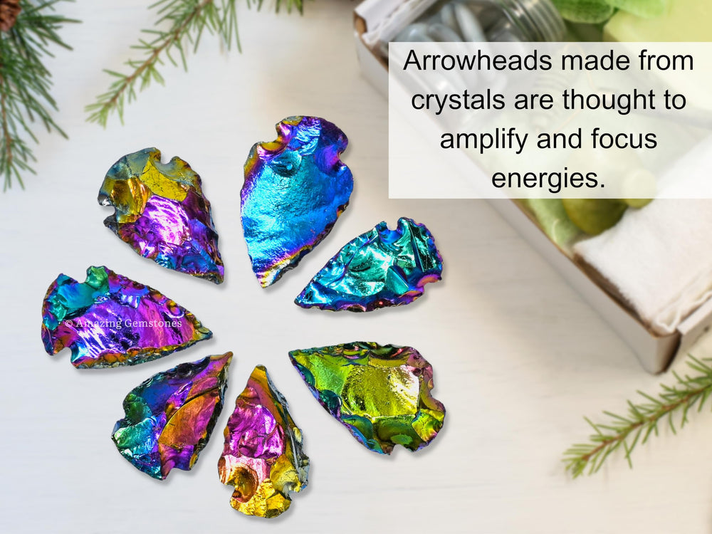 Amazing Gemstone velvet pouch accompanies the three arrowheads for gifting and safekeeping