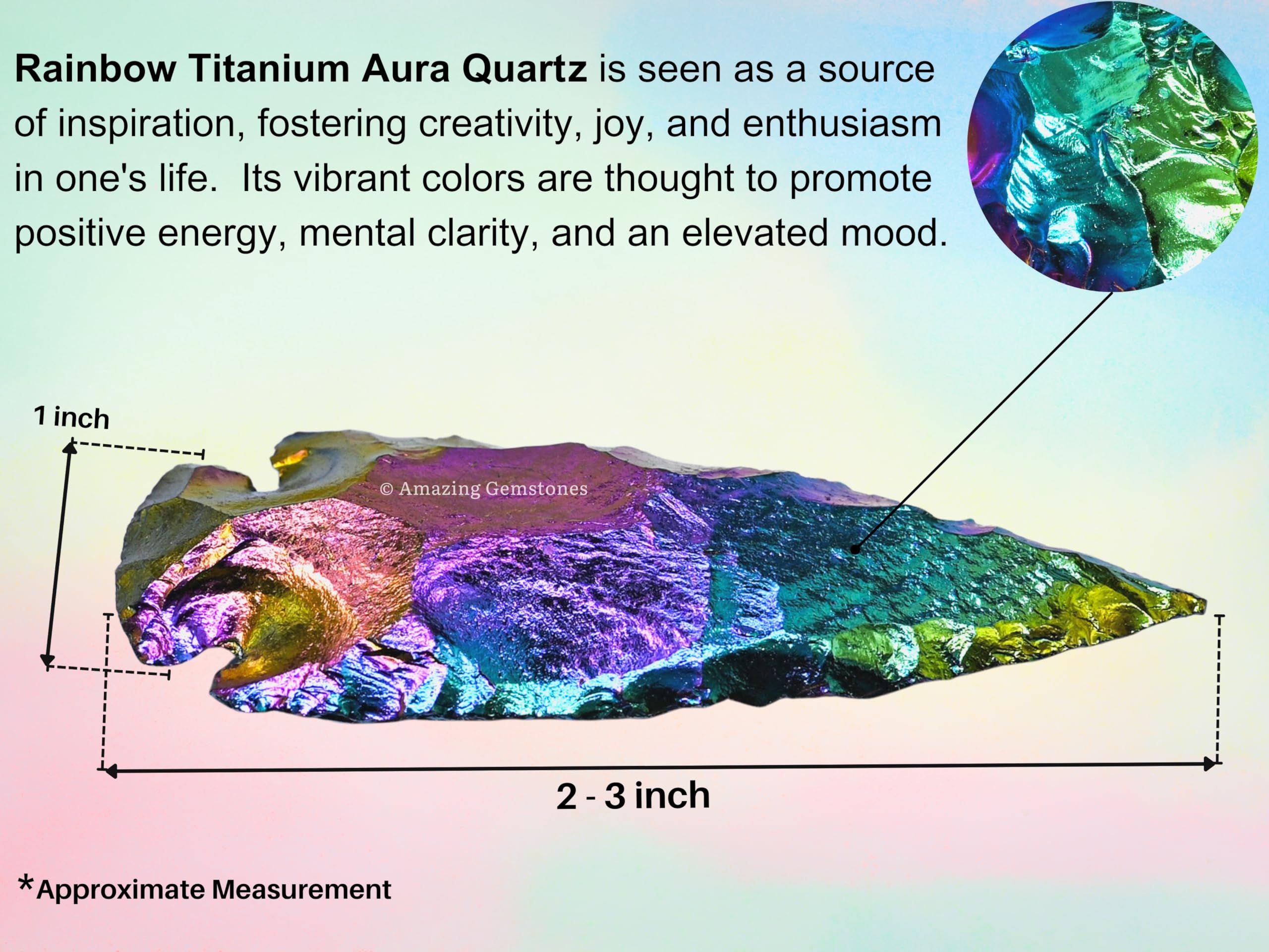 Amazing Gemstone Titanium Aura Quartz Arrowhead with detailed edges ideal for art and crafts