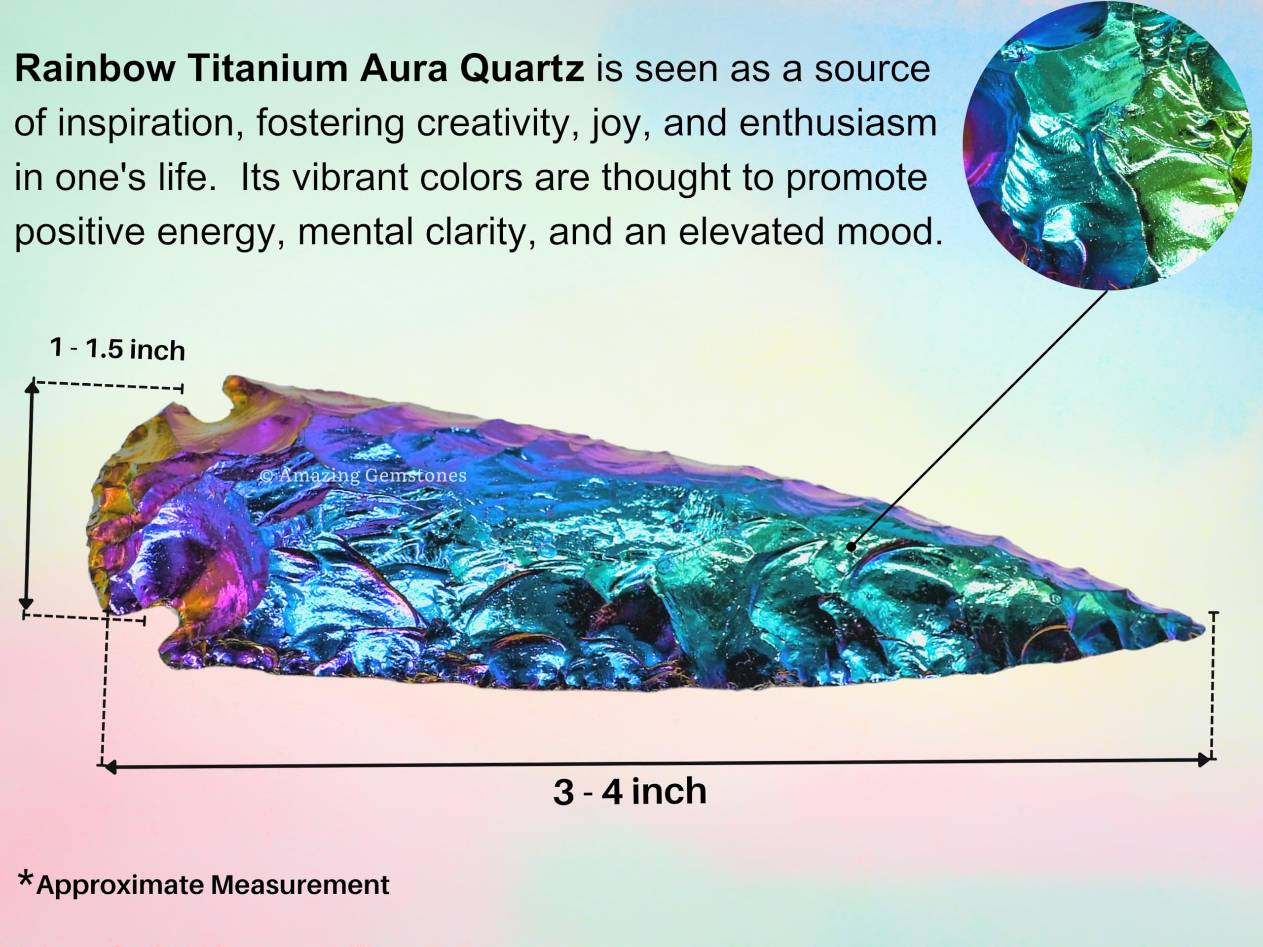 Amazing Gemstone titanium aura quartz arrowhead natural crystal with earthy tones for decor