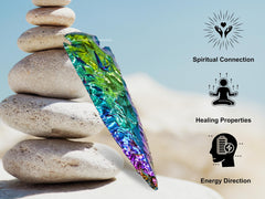Amazing Gemstone titanium aura quartz arrowhead raw crystal texture for unique decor elements