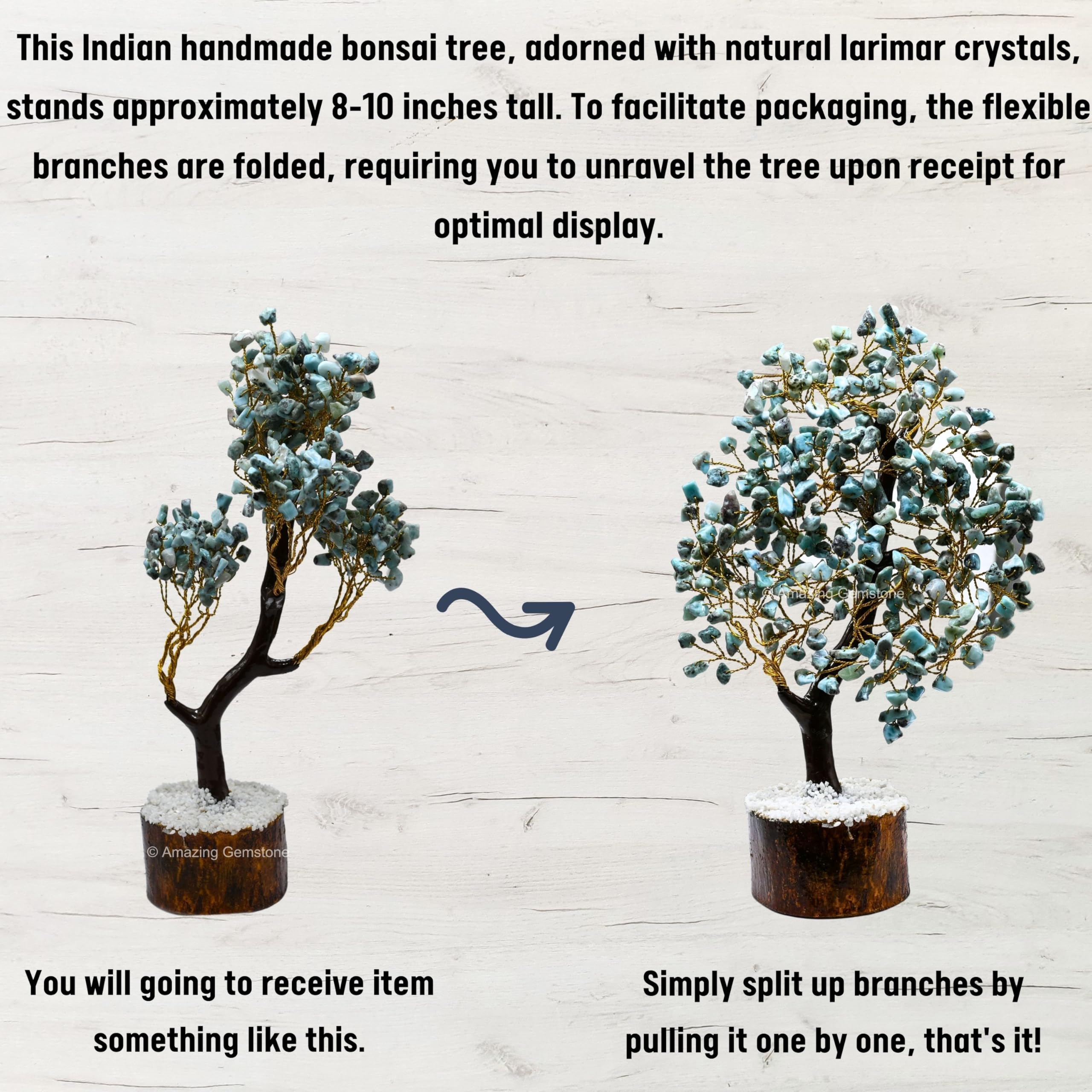 Amazing Gemstone Larimar Tree meditation space setup supports focused reflection.