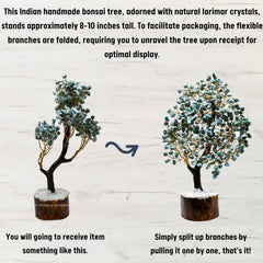 Amazing Gemstone Larimar Tree meditation space setup supports focused reflection.