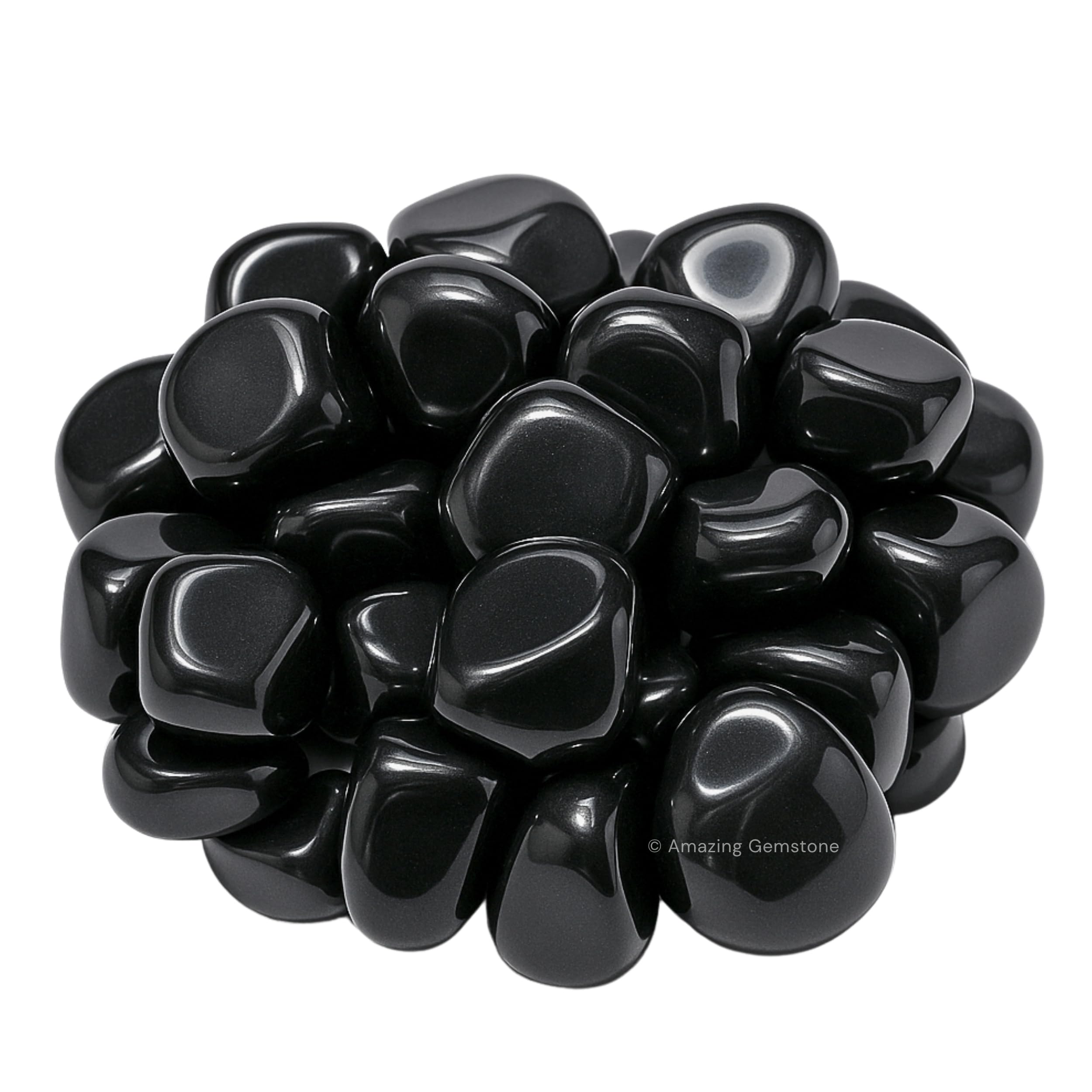 Amazing Gemstone tumbled black obsidian stones for tactile rituals and relaxation ambiance