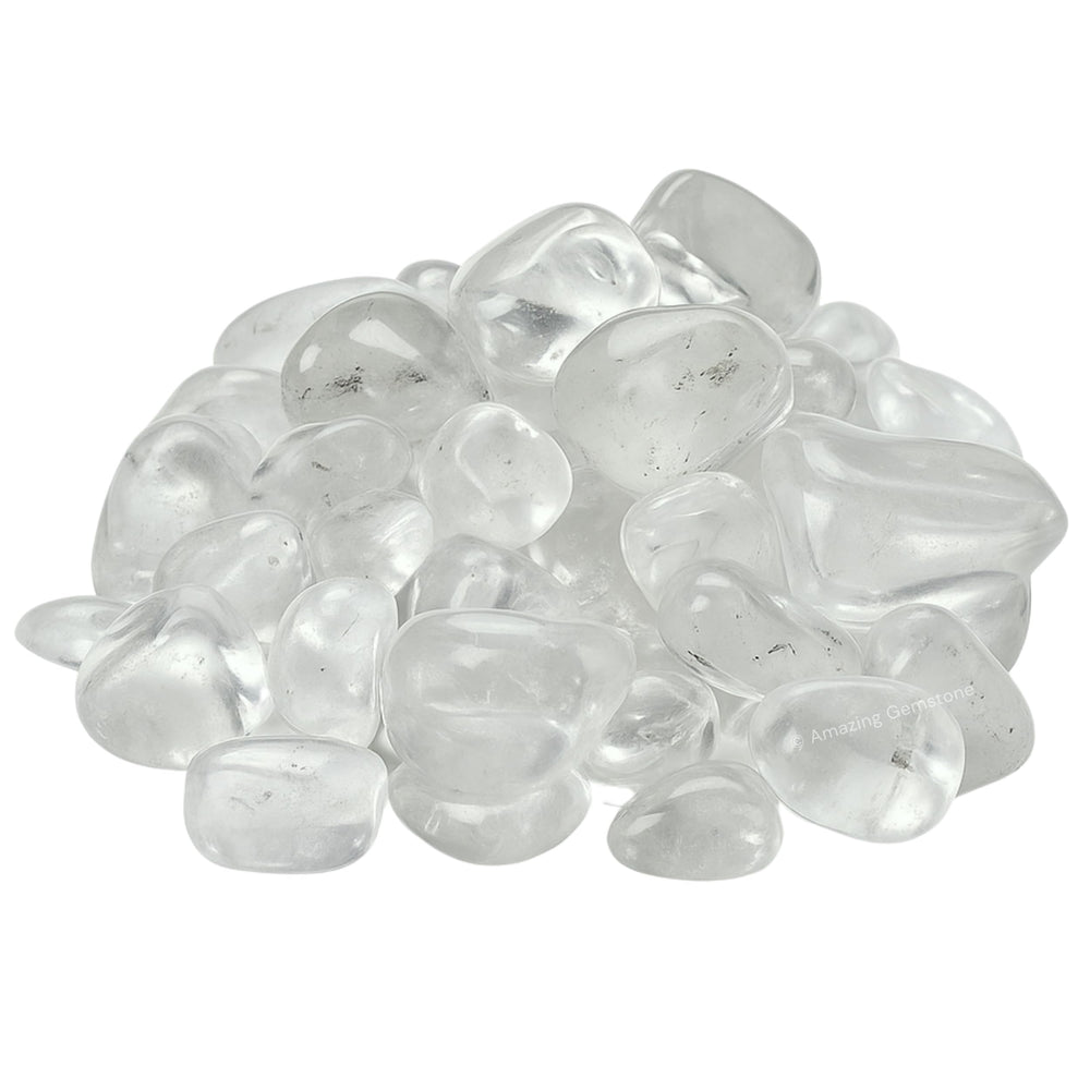 Amazing Gemstone tumbled clear quartz stones ideal for meditation spaces and calm ambiance.