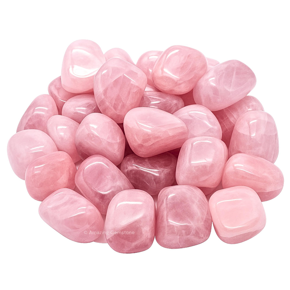 Amazing Gemstone Tumbled Star Rose Quartz Stones with a soft natural shimmer