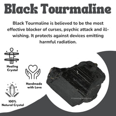 Amazing Gemstone turmalina negra para proyectos artesanales y pulido creativo.