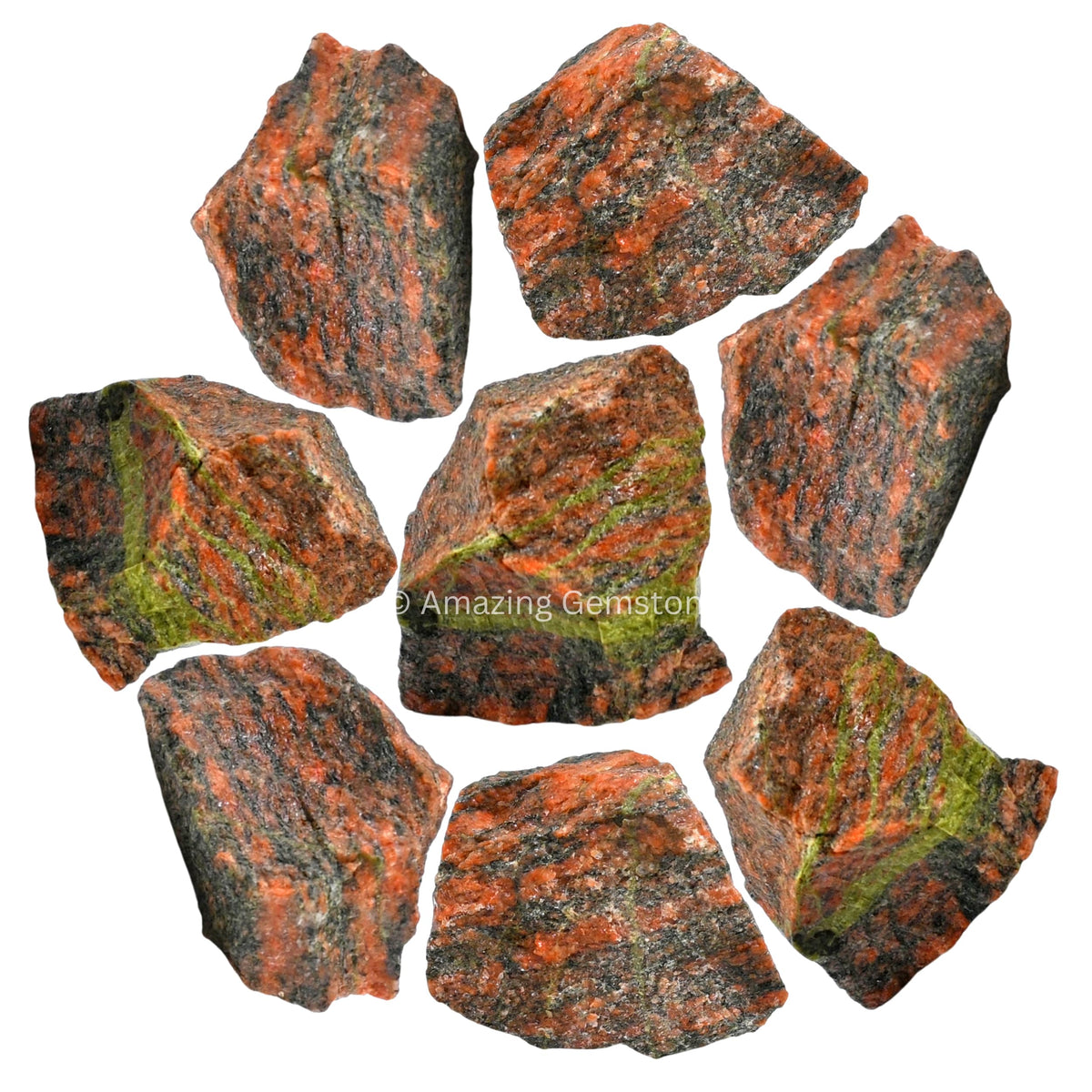 Amazing Gemstone unakite jasper raw crystals for DIY tumbling and mindful craft