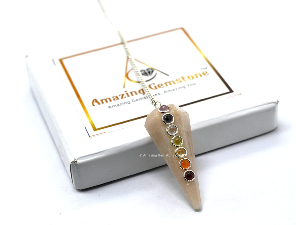Amazing Gemstone velvet gift pouch includes a pendulum usage guide.