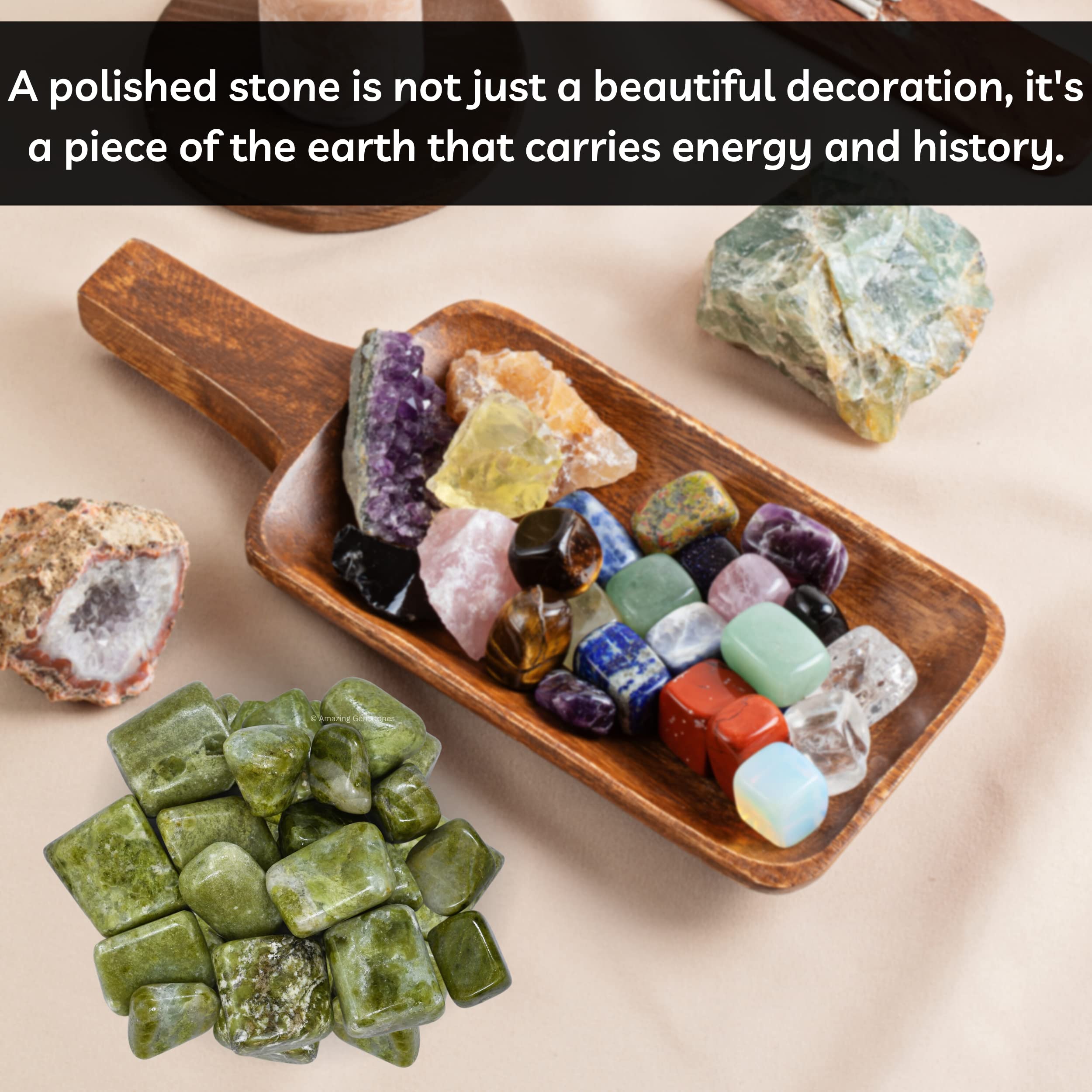 Amazing Gemstone Vesuvianite energy balance stones support focus and calm in any room.