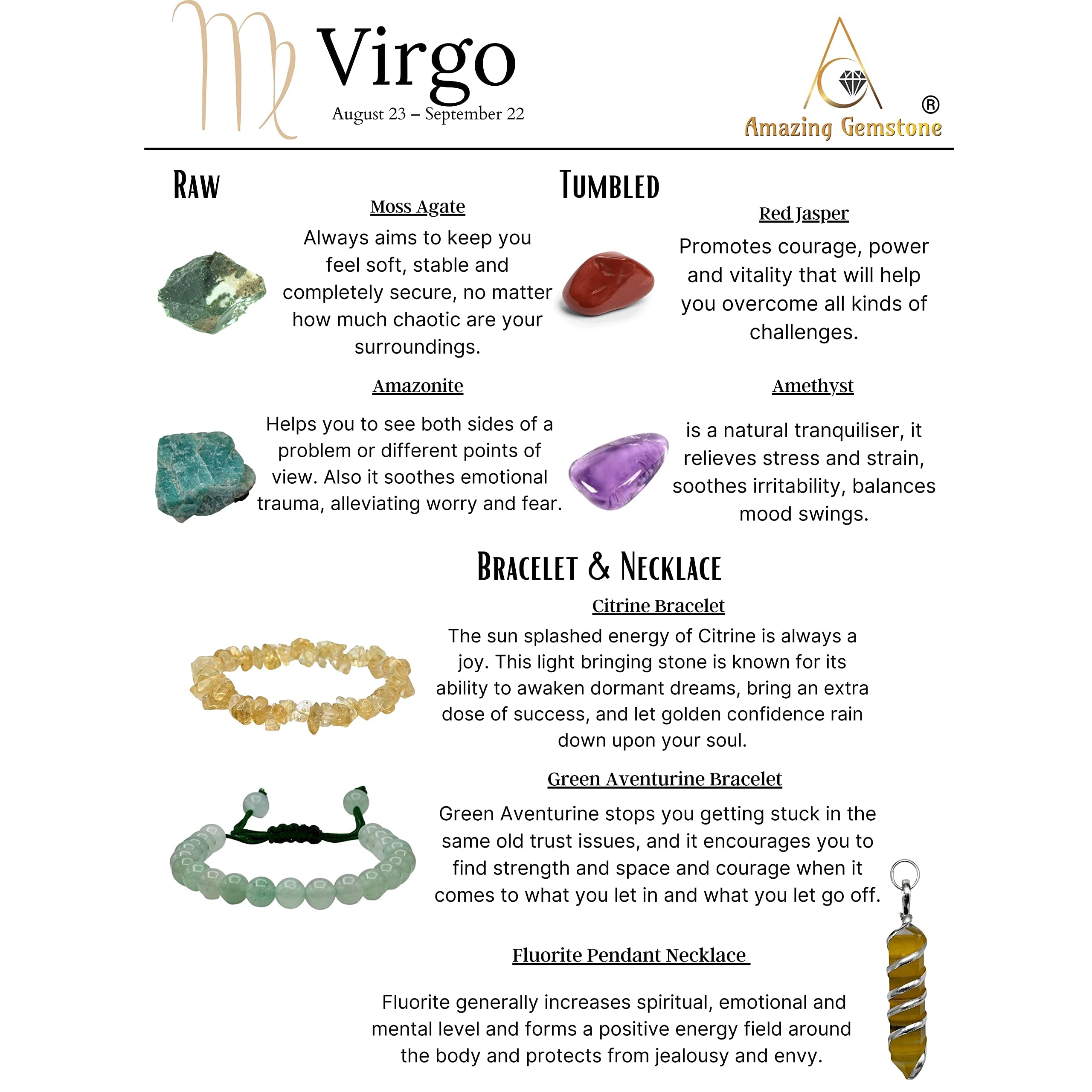 Amazing Gemstone Virgo kit amethyst stone for clarity