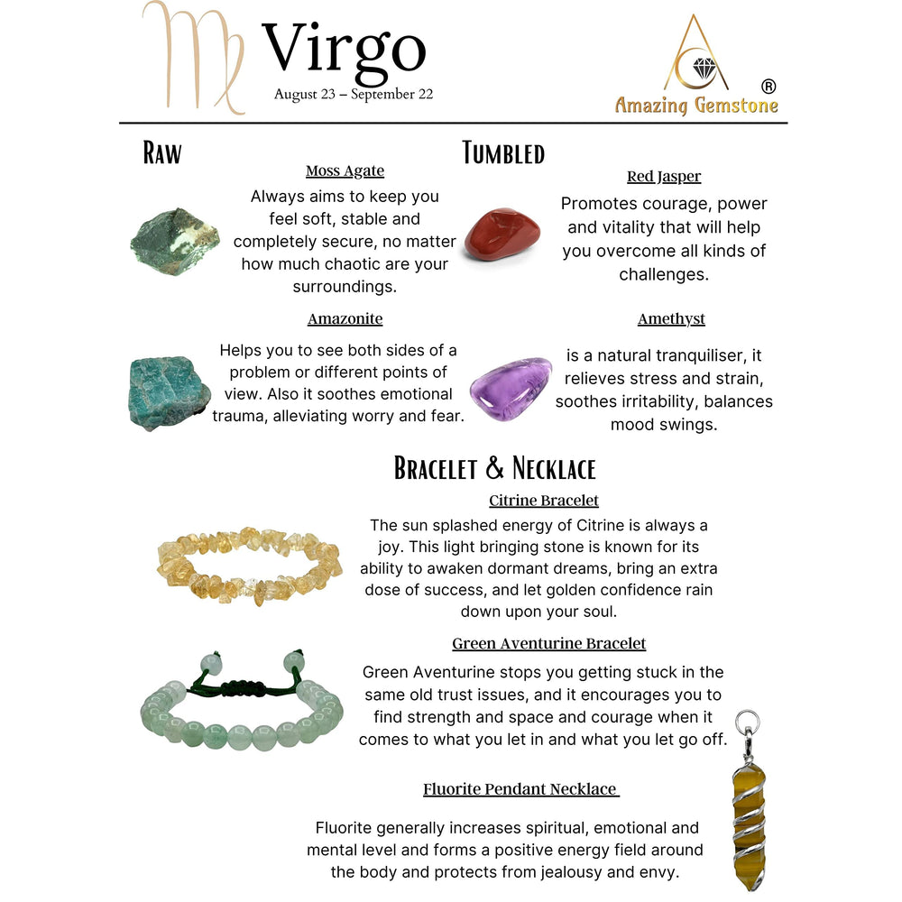 Amazing Gemstone Virgo kit amethyst stone for clarity
