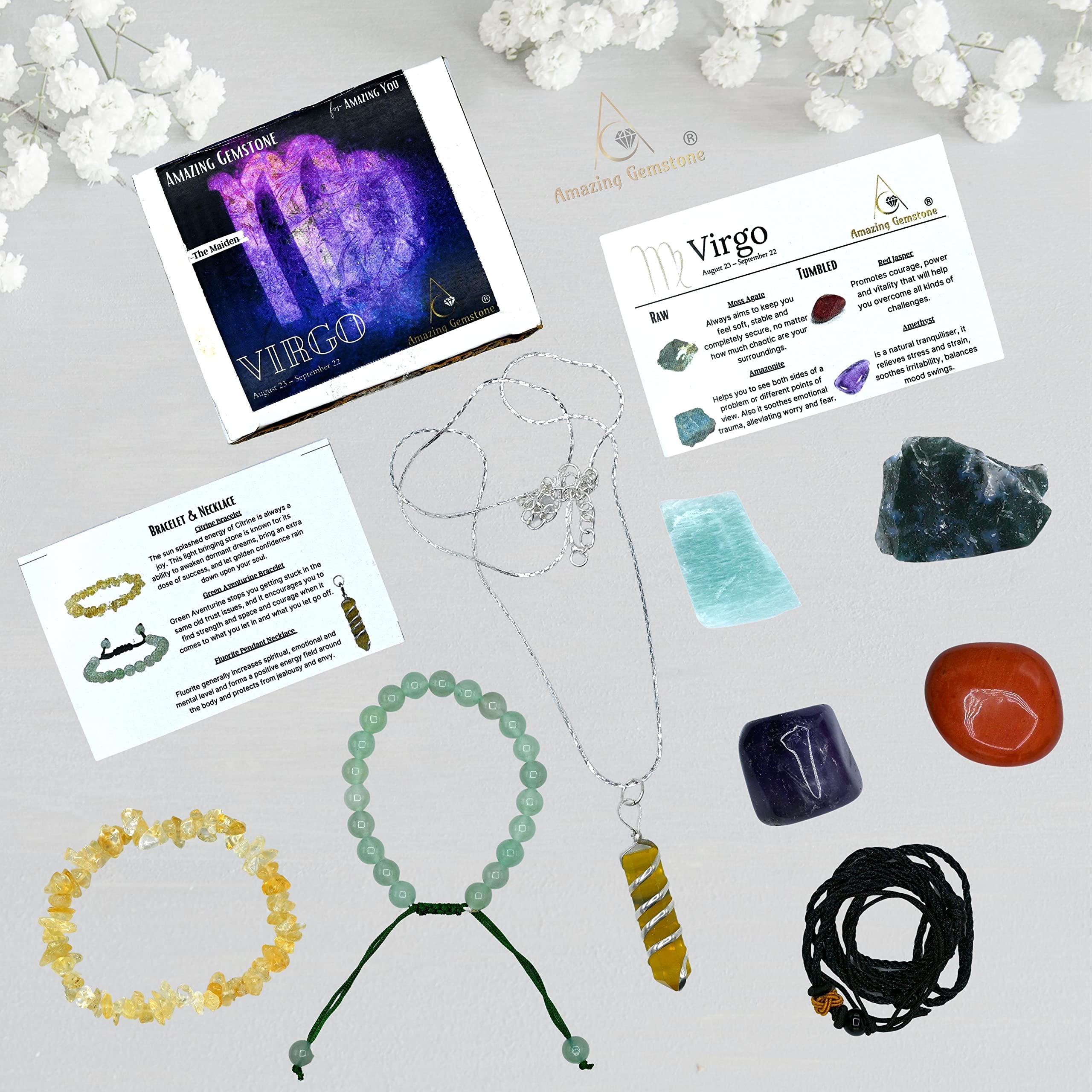 Amazing Gemstone Virgo kit citrine bracelet for positive energy