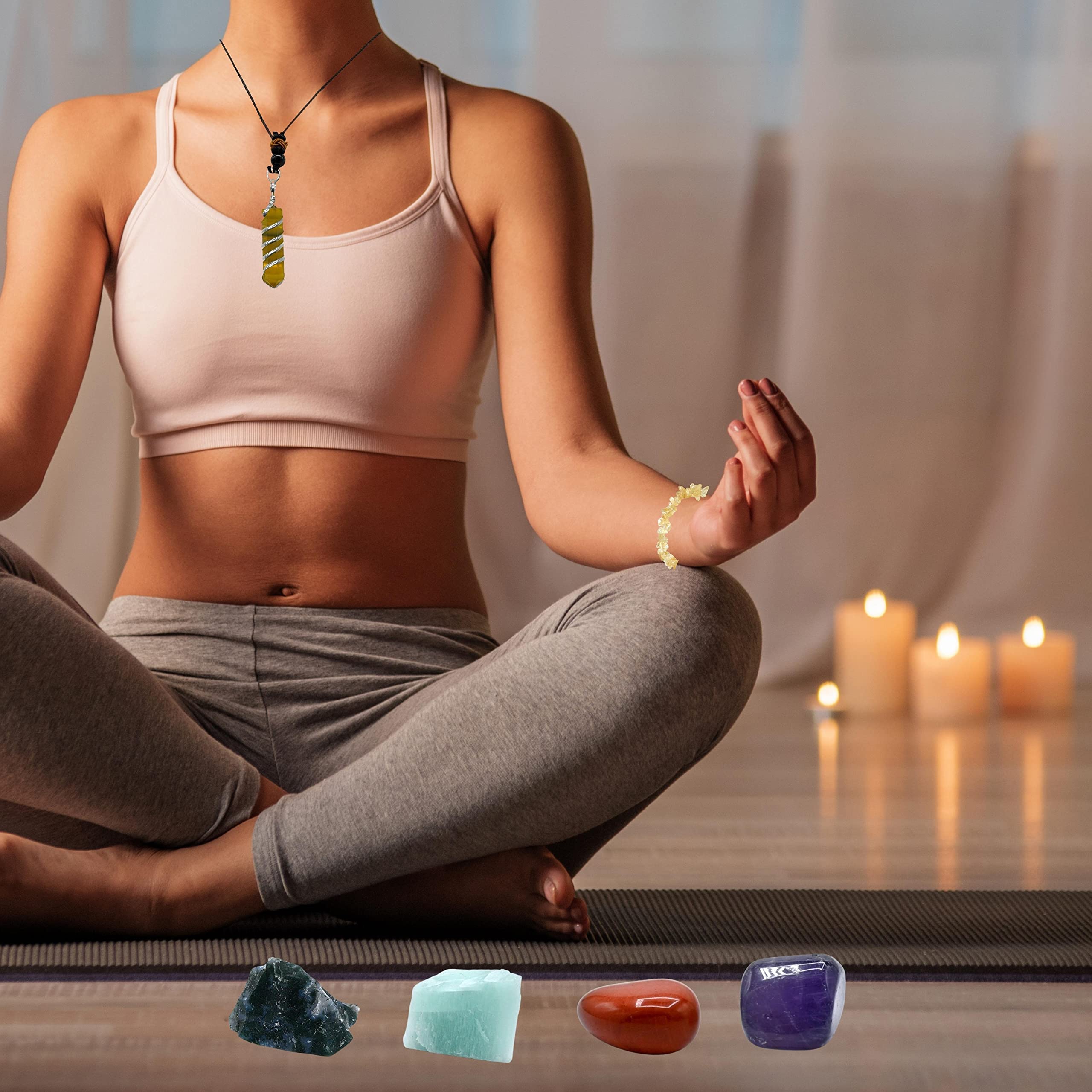 Amazing Gemstone Virgo kit fluorite necklace for focus