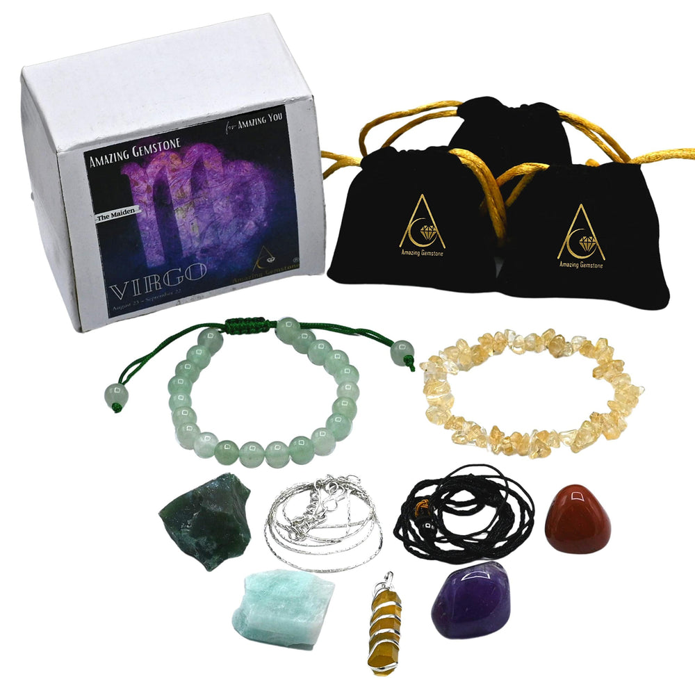 Amazing Gemstone Virgo kit green aventurine bracelet for luck