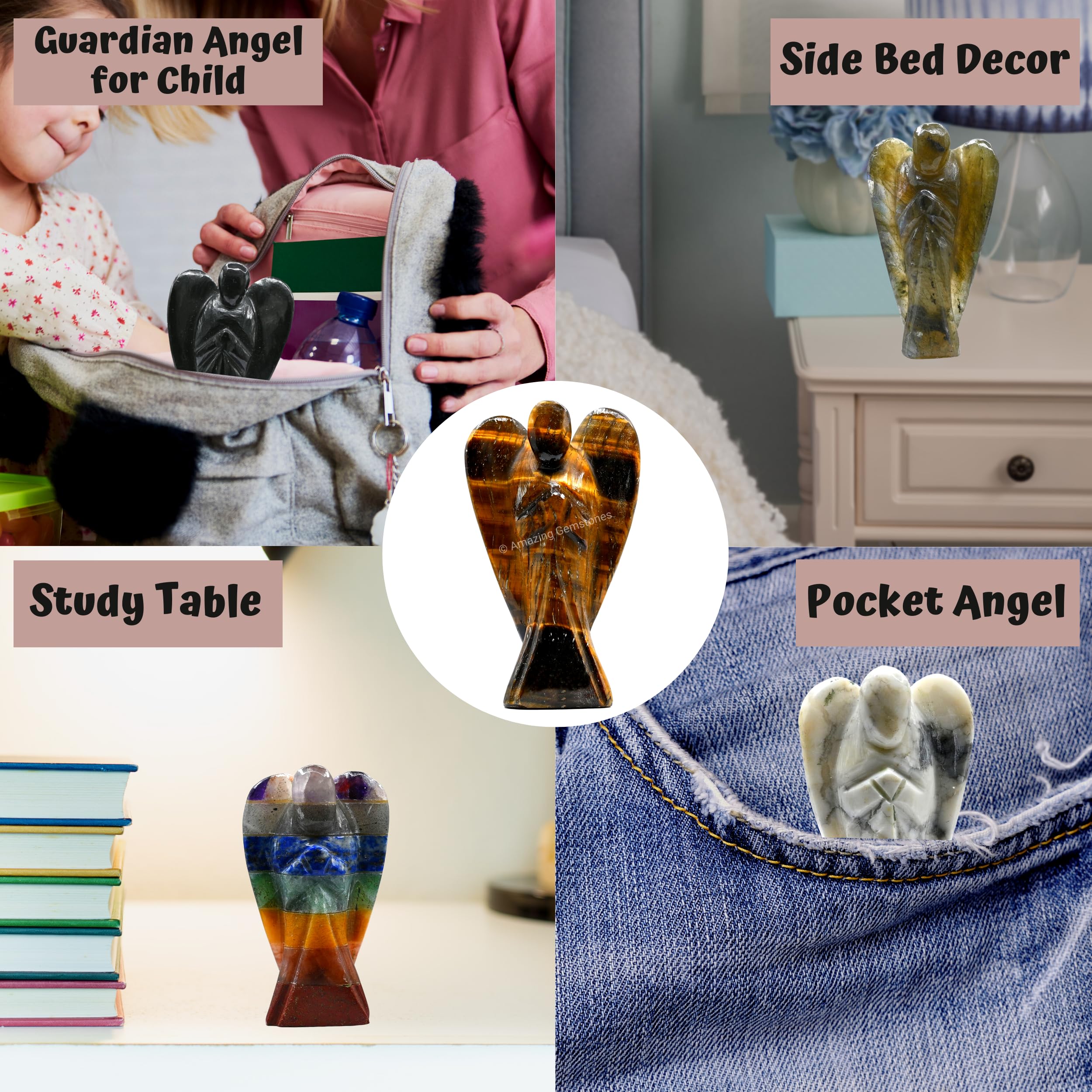 Amazing Gemstone wholesale crystal angel display setup for shops and displays.