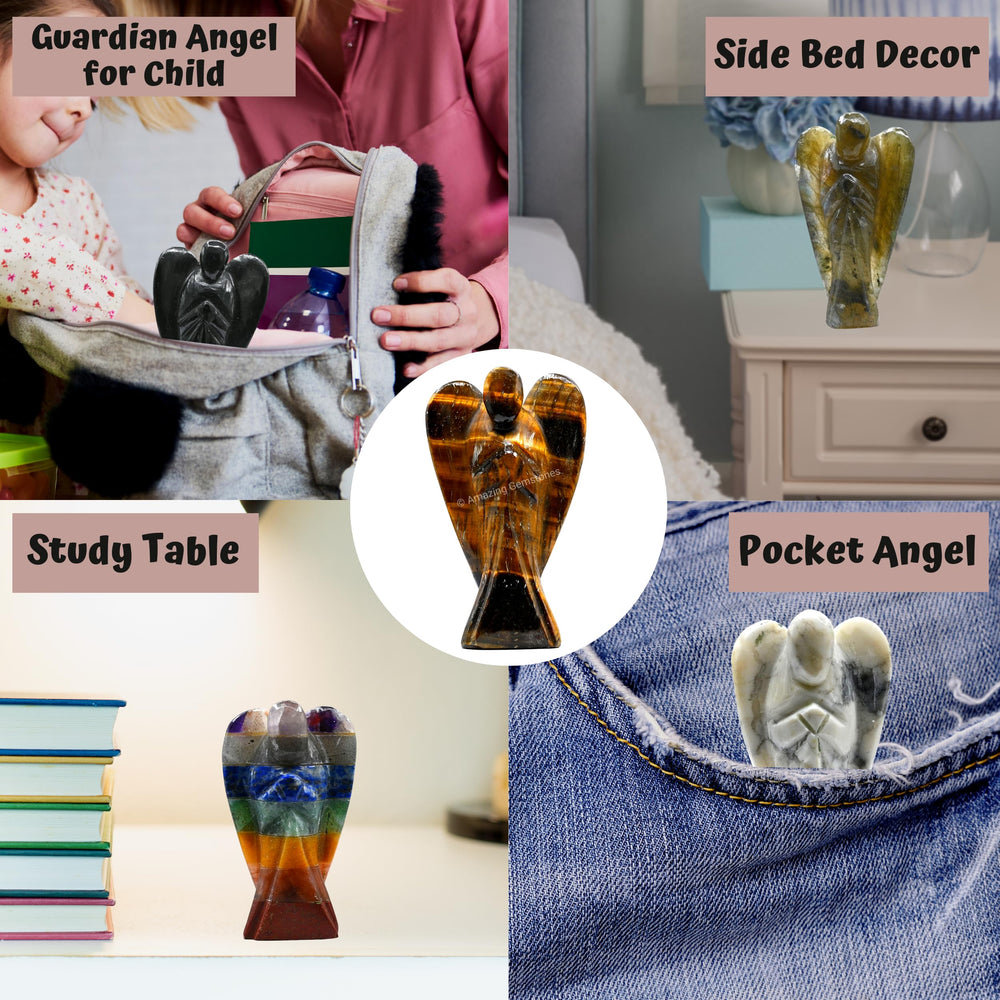 Amazing Gemstone wholesale crystal angel display setup for shops and displays.