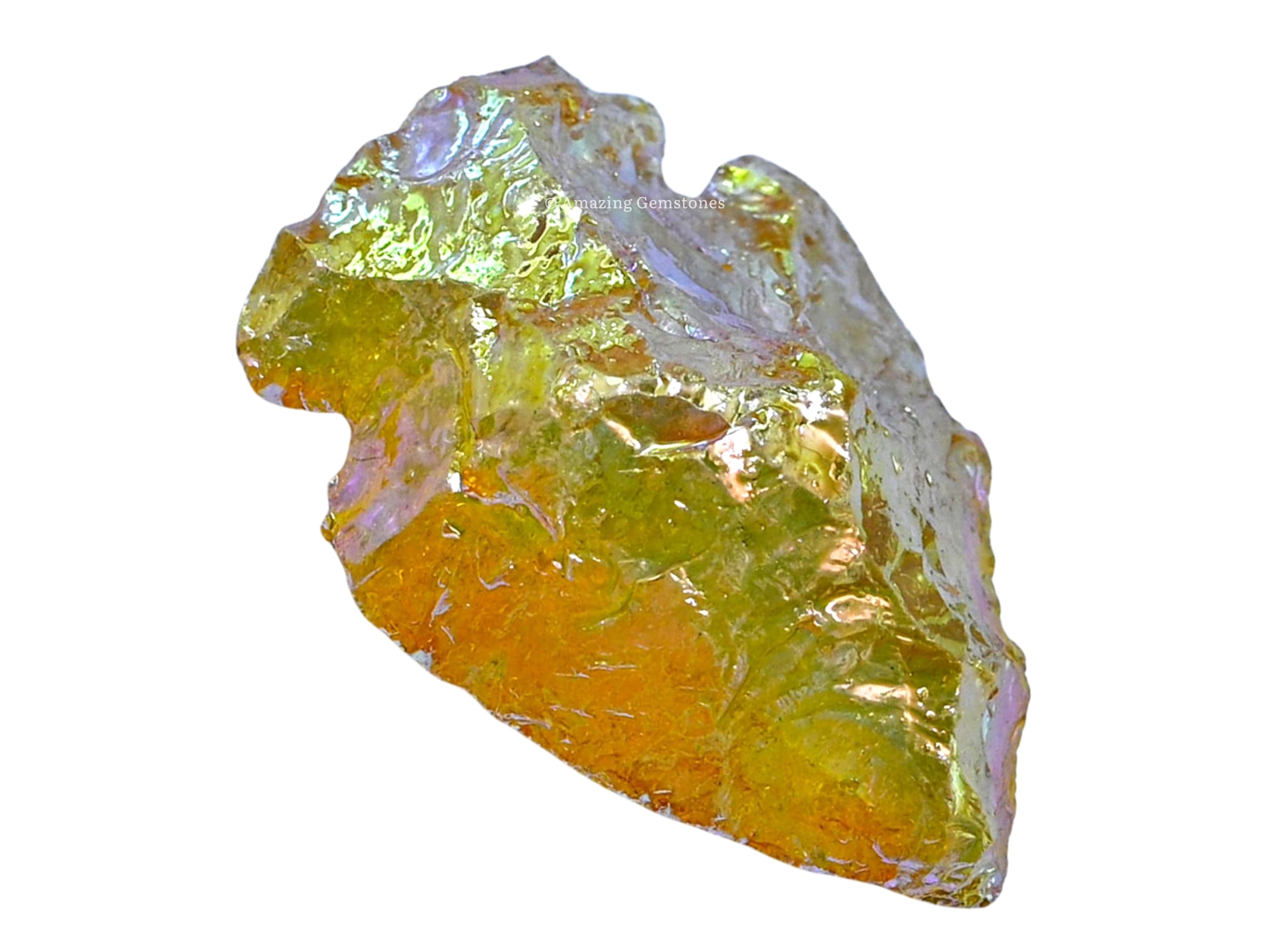 Close view of Amazing Gemstone yellow aura quartz arrowhead for DIY projects