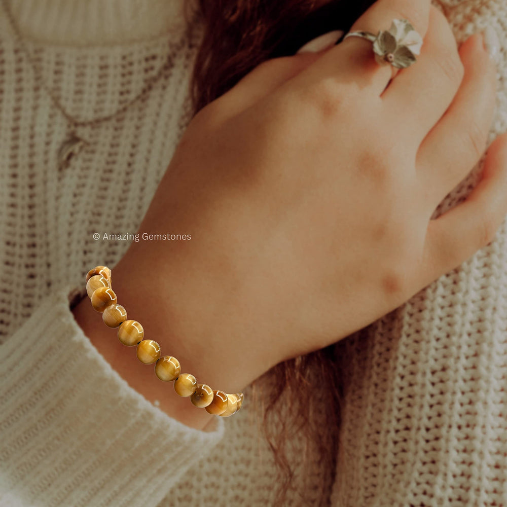 Amazing Gemstone Yellow Cat's Eye bracelet gift-ready packaging and design.