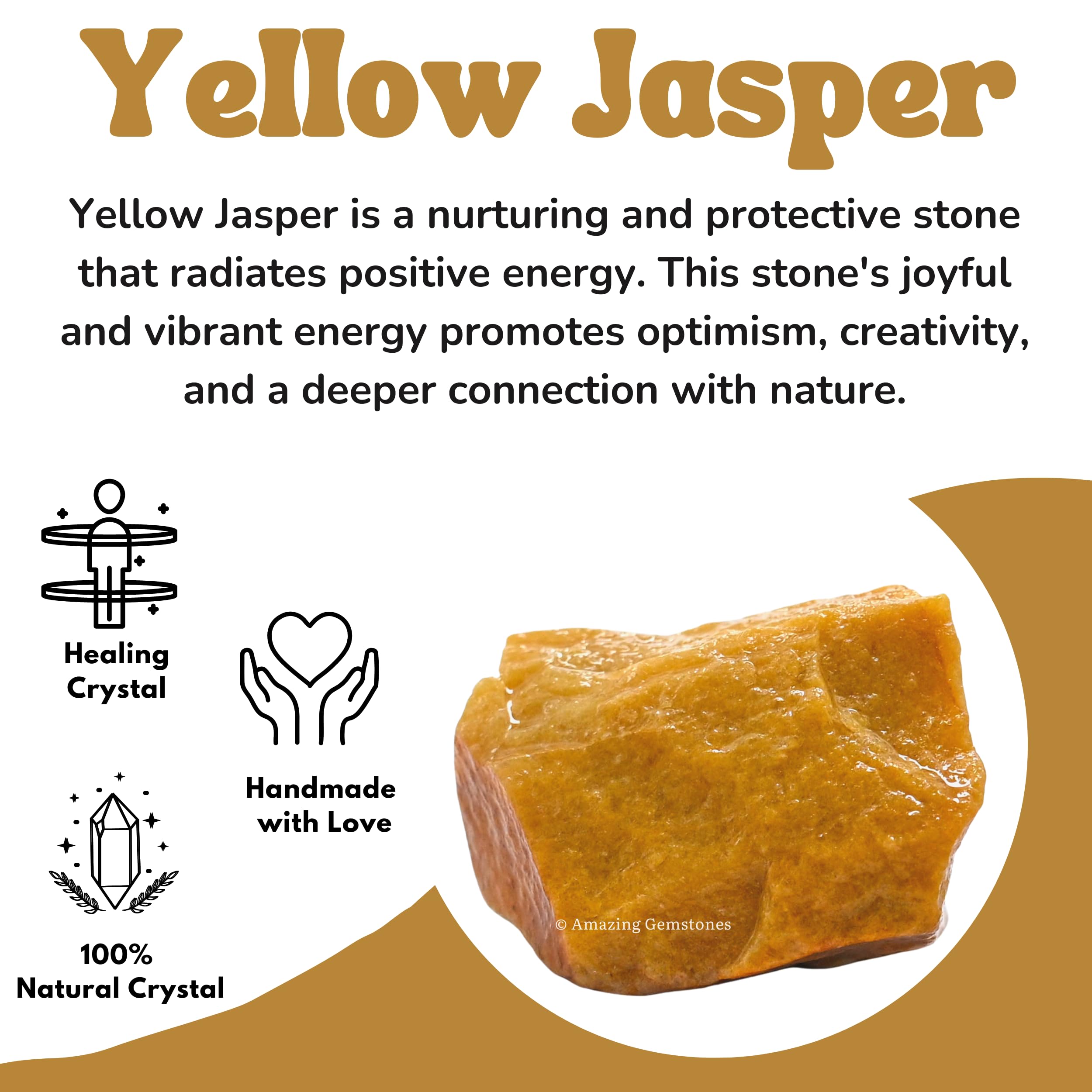 Certificate of authenticity shown with Amazing Gemstone Yellow Jasper rough stone.