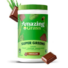 Amazing Grass measuring scoop demonstrates convenient serving for easy daily use.