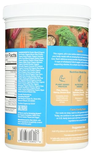 Amazing Grass Organic Plant Protein Blend scoop for easy portioning in smoothies
