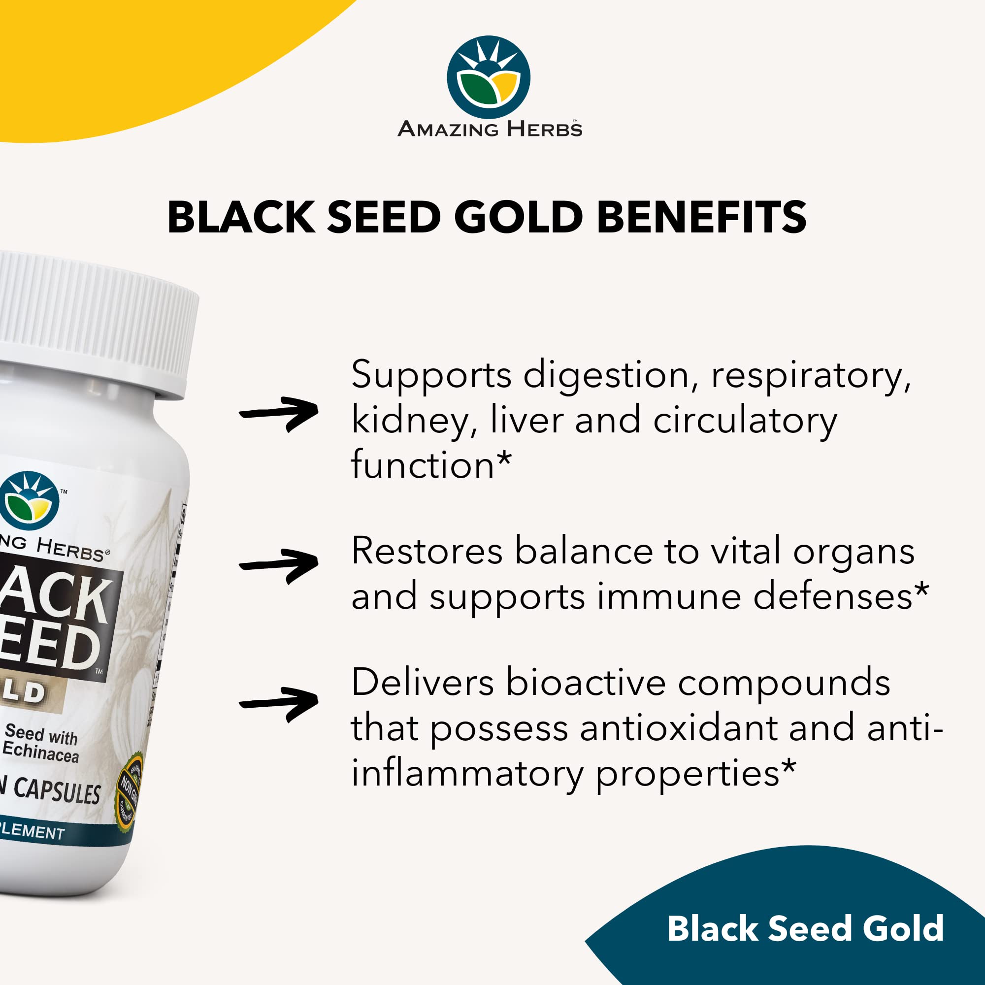 Amazing Herbs Goldenseal and Echinacea blend ingredients close-up.