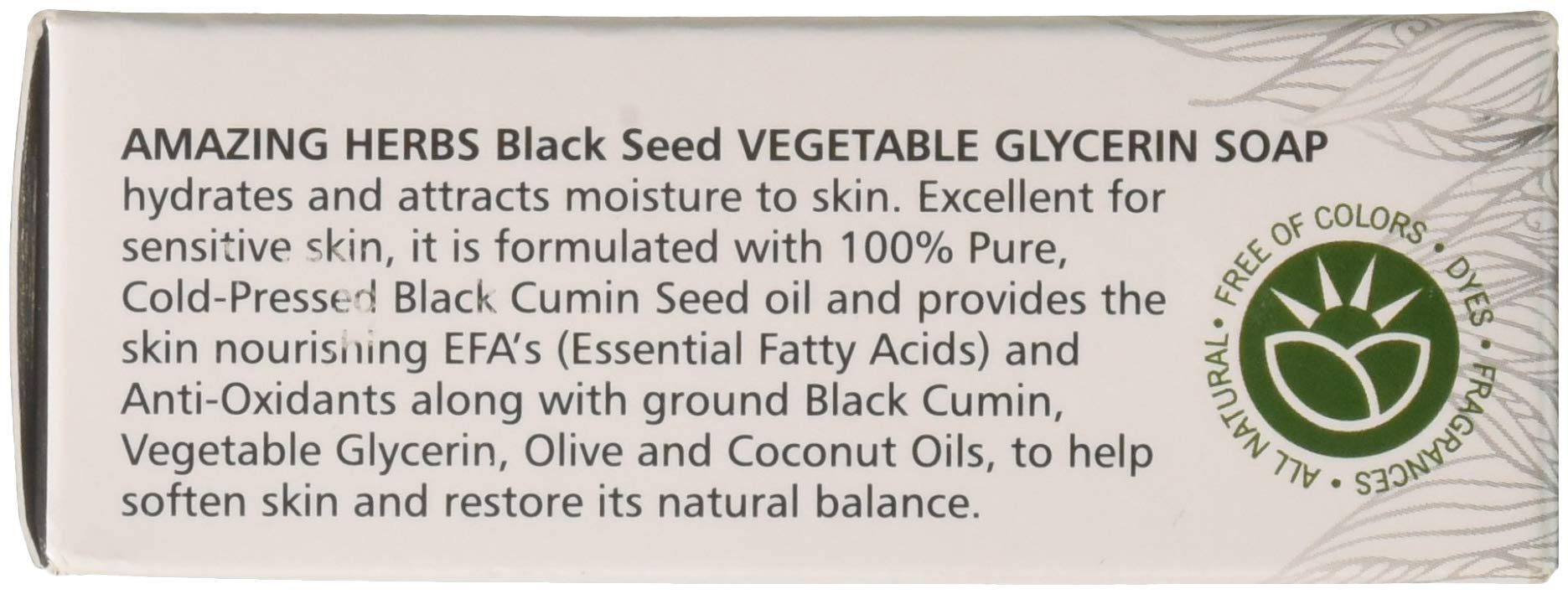 Amazing Herbs ingredients note featuring olive, coconut, and palm oils