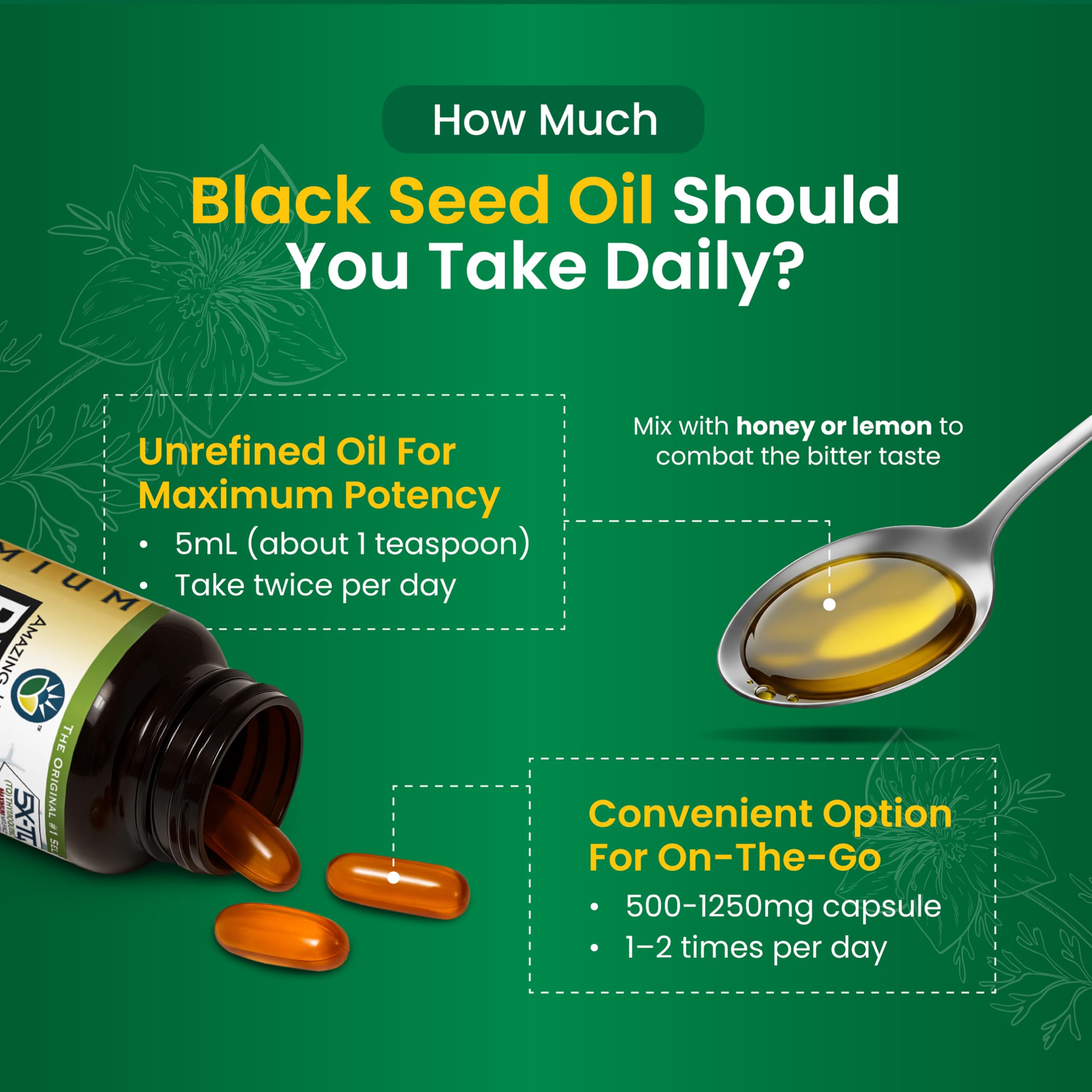 Amazing Herbs packaging box with bottle emphasizes brand quality.