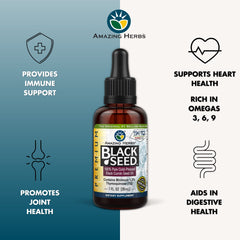 Amazing Herbs Premium Black Seed Oil cap close-up highlights secure seal to preserve freshness