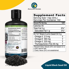 Amazing Herbs label close-up emphasizes organic, non-GMO quality and pesticide-free seeds.