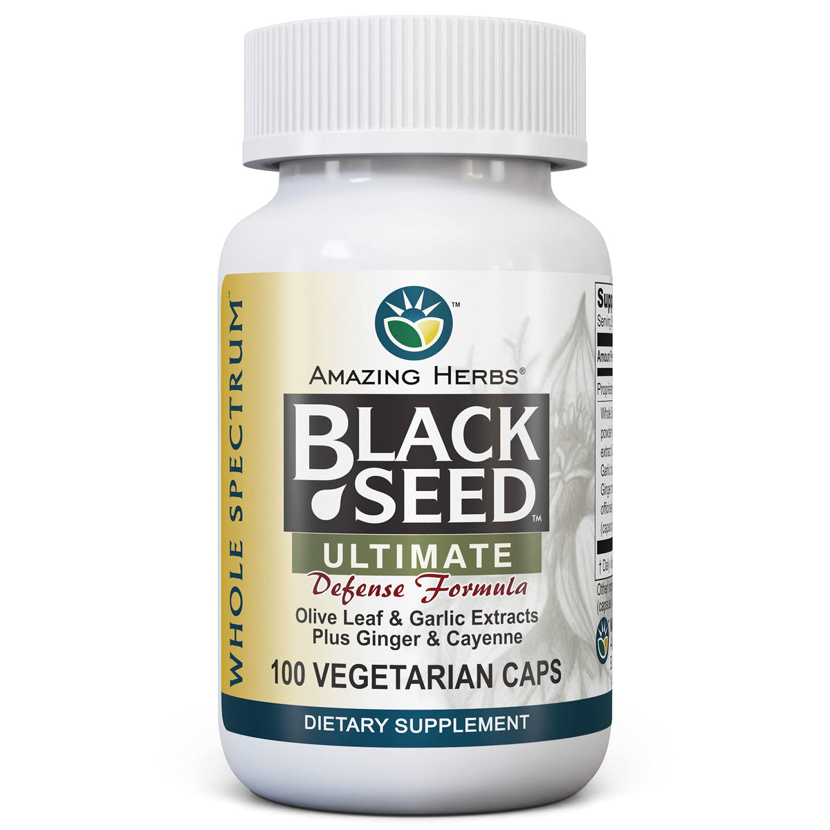 Amazing Herbs Whole Spectrum Black Seed Ultimate bottle of capsules for daily wellness