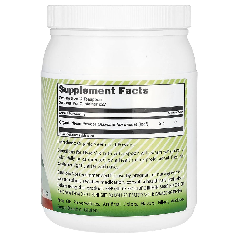 Amazing India Neem Powder texture closeup highlights natural granules for digestion support.
