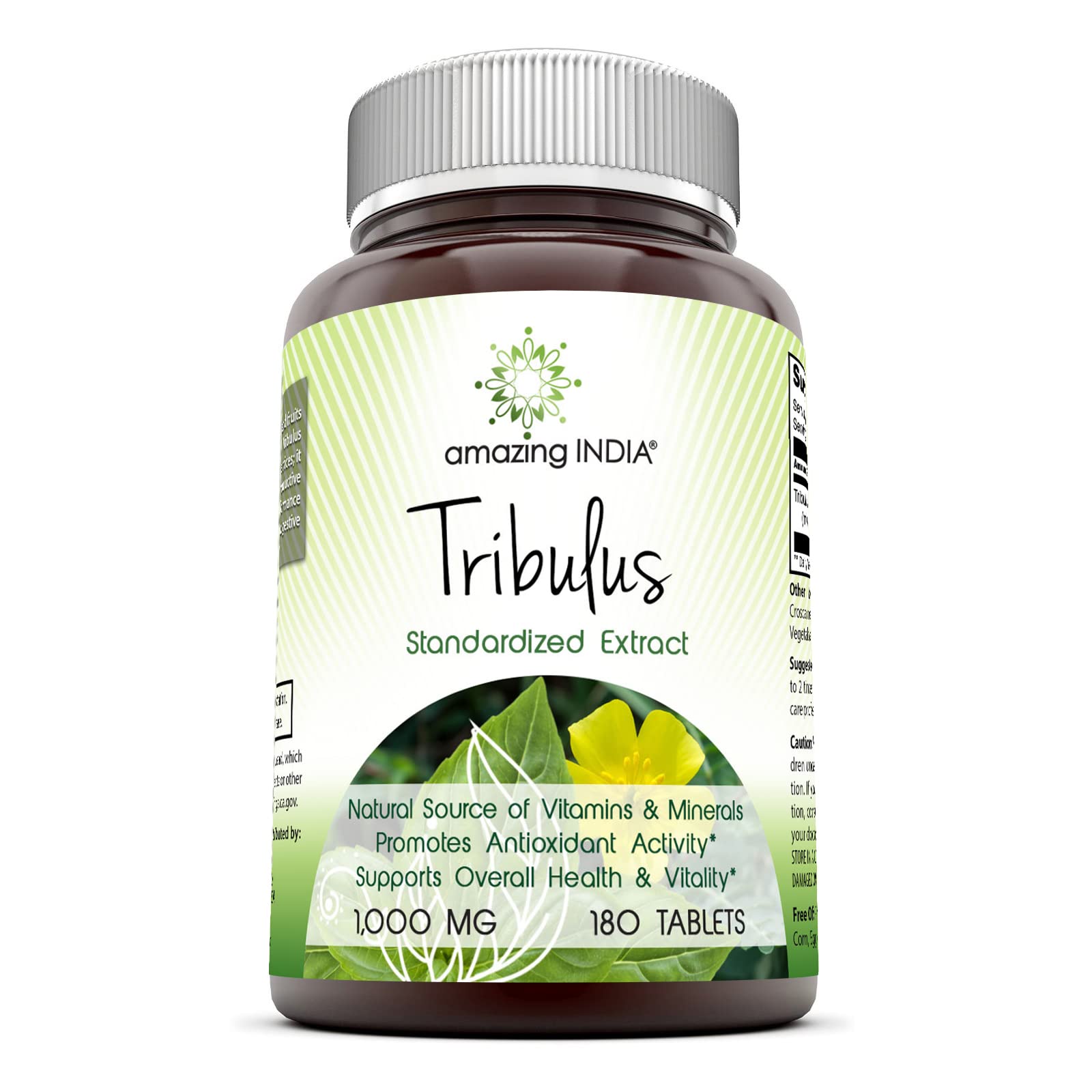 Amazing India Tribulus 1000mg tablet bottle for daily wellness
