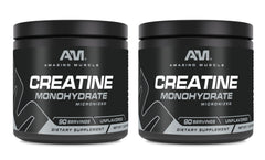 Amazing Muscle creatine monohydrate bottle showing unflavored powder ready to mix.