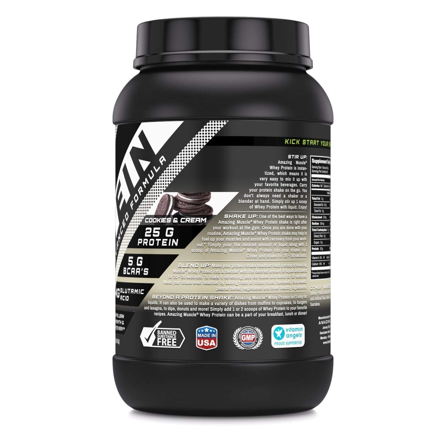 Amazing Muscle label explains full amino acid suite for athletic support.
