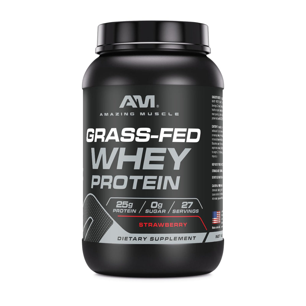 Amazing Muscle whey protein shake glass ready for post-workout drink.