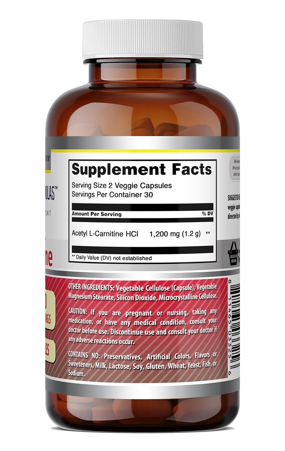 Amazing Nutrition Acetyl L-Carnitine capsules highlight vegetarian formula for everyday wellness