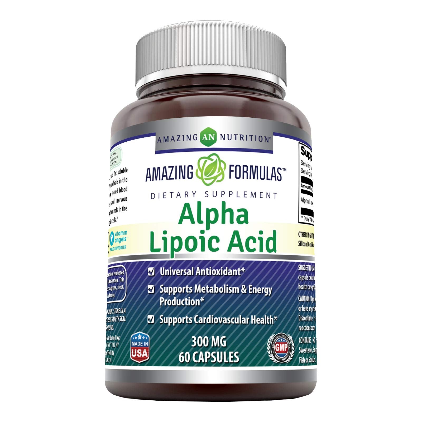 Amazing Nutrition Alpha Lipoic Acid 300 mg bottle for daily support.